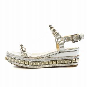 Christian Louboutin カタクロウ サンダル ストラップ スタッズ 35 22.0cm シルバー色 /AN4