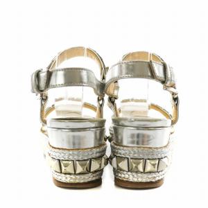 Christian Louboutin カタクロウ サンダル ストラップ スタッズ 35 22.0cm シルバー色 /AN4