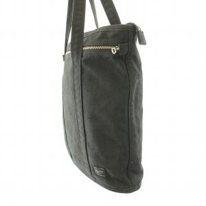 PORTER 吉田カバン スモーキー トートバッグ ハンドバッグ キャンバス ロゴ 黒 ブラック