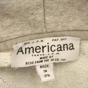 AMERICANA パーカー スウェット ジップアップ バックプリント M グレー