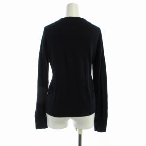 BLUE LABEL CRESTBRIDGE カーディガン ニット ショート丈 ロゴ プレート 長袖 38 M 紺 ネイビー