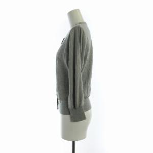 BLUE LABEL CRESTBRIDGE カーディガン ニット ロゴ プレート 長袖 38 M グレー