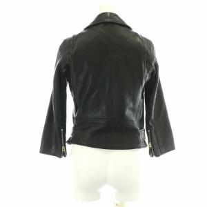 beautiful people ライダースジャケット レザー 革ジャン ダブル ジップアップ シープスキン ベルト 130 XS~S 黒