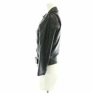 beautiful people ライダースジャケット レザー 革ジャン ダブル ジップアップ シープスキン ベルト 130 XS~S 黒