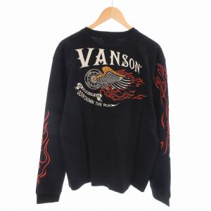 vanson Leathers タグ付き スウェット トレーナー クルーネック 長袖 刺繍 XXL 黒 ブラック