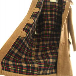 GLOVERALL 90S ダッフルコート ロング トグルボタン フード 内側チェック ヴィンテージ 42 L ベージュ