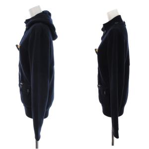 Bark ジャケット アウター ニット リブ 取り外しフード S 紺 ネイビー