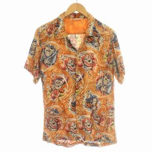 HYSTERIC GLAMOUR アロハシャツ 半袖 スカル F オレンジ