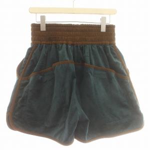 NATAL DESIGN ROB SHORTS ショートパンツ ベロア クロコダイル柄 M グリーン 茶