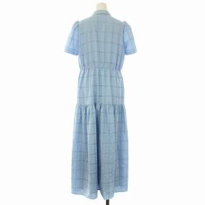 CELFORD 24SS エンブロイダリーボリュームシャツワンピース for Christel Takigawa 半袖 ロング 38 M 水色