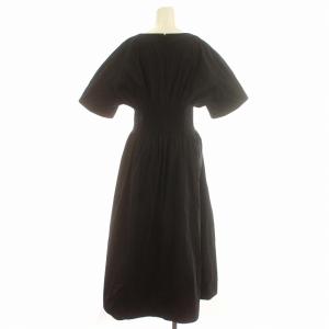 LE CIEL BLEU 24SS Round Form Dress ロング ワンピース 半袖 Vネック 38 M 黒 ブラック