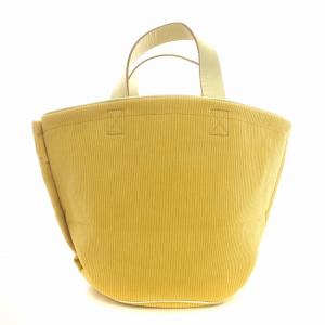 LUDLOW トートバッグ コーデュロイ ハンドバッグ 刺繍 黄色 イエロー
