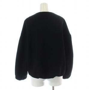 ebure ノーカラージャケット ブルゾン ジップアップ コットン 36 S 黒 ブラック