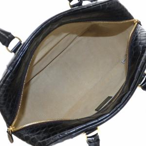 J&M DAVIDSON ヴィヴィ VIVI ボストンバッグ ハンド クロコ型押しレザー 黒 ブラック