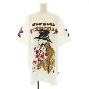 ピュアコットンジャージーTシャツ カットソー クルーネック 半袖 ロゴプリント スパンコール装飾 タグ付き 保存箱付き S