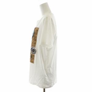 COACH × ディズニー Disney シグネチャー Tシャツ カットソー 半袖 プリント ワッペン M 白 ホワイト