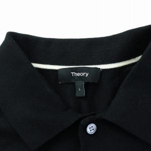 Theory 23SS FINE BILEN GORIS PL IT ポロシャツ カットソー ニット 半袖 L 黒 ブラック