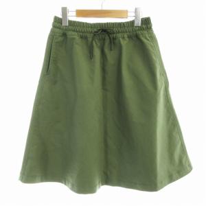 ウォーターレジスタントチノスカート フレア ひざ丈 ミリタリー M カーキ NBW41834
