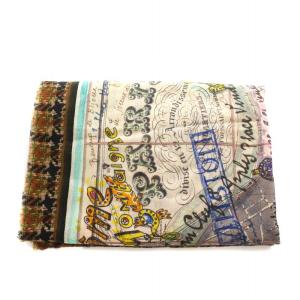 Faliero Sarti ストール マフラー 総柄 地図 ウール マルチカラー