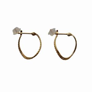 agete K18 ピアス フープピアス 両耳用 イエローゴールド 1.06g