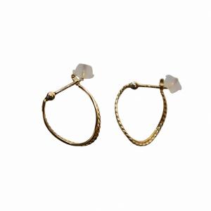 agete K18 ピアス フープピアス 両耳用 イエローゴールド 1.06g