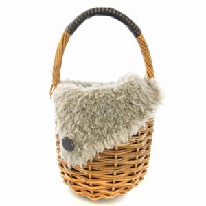 ebagos ブライドルバケツ かごバッグ ベージュ ブラック