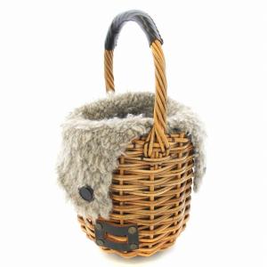 ebagos ブライドルバケツ かごバッグ ベージュ ブラック