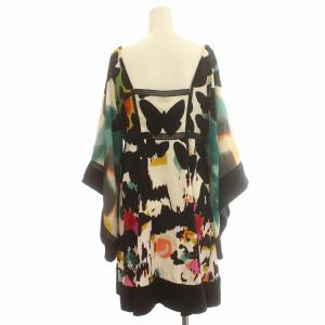 DIANE von FURSTENBERG ワンピース スクエアネック シルク フレアスリーブ 2 M 黒 ブラック