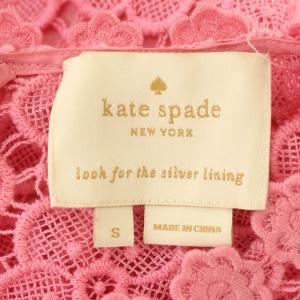 kate spade new york ワンピース 花柄 レース シースルー 七分袖 ひざ丈 S ピンク
