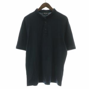 GIORGIO ARMANI ポロシャツ 半袖 ハーフボタン 54 XXL 紺 ネイビー