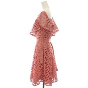 self-portrait フリル オフショルダー ワンピース ミニ レース US4 M ピンク /YM