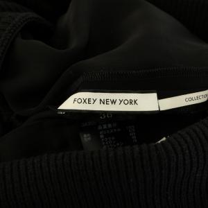 FOXEY NEW YORK ジョガーパンツ イージー スラックス タック ウエストゴム 38 M 黒 ブラック /BB