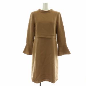 ワンピース フレアスリーブ ウール 40 ブラウン