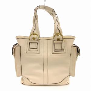 COACH ブレイデッド トートバッグ ショルダートート ワンショルダー 本革 レザー アイボリー 10049