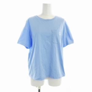 Tシャツ カットソー ロゴ プリント 半袖 S 青 ブルー /RO