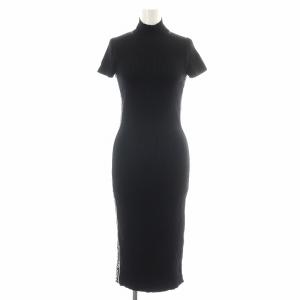 美品 近年 ニット ワンピース ひざ丈 タイト モノグラム 長袖