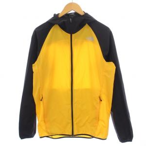 THE NORTH FACE SWALLOW TAIL VENT HOODIE パーカー ジャケット ジップアップ ロゴ ナイロン XL 黄 イエロー 黒
