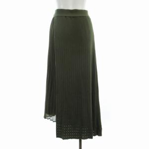 Diagram GRACE CONTINENTAL サイドプリーツニットスカート マキシ ロング 切替 アシメ 変形 ベルト付き 36 S カーキ