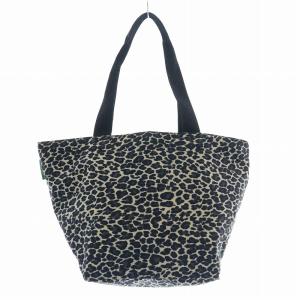 Hervé Chapelier ナイロン舟型ショルダーL トートバッグ ヒョウ柄 レオパード 黒 ブラック ベージュ 925F