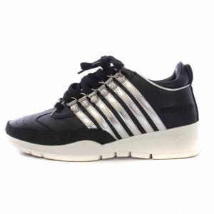DSQUARED2 Legendary Sneaker スニーカー シューズ レザー 37 24?p 黒 ブラック