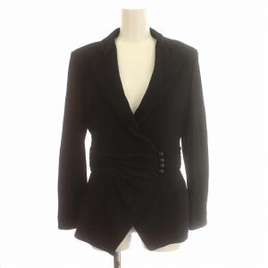 EMPORIO ARMANI テーラードジャケット ストレッチ ジャケット 肩パッド 40 M 黒 ブラック
