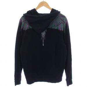 Marcelo Burlon パーカー スウェット トレーナー プルオーバー 長袖 プリント XS 黒 ブラック