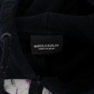 Marcelo Burlon パーカー スウェット トレーナー プルオーバー 長袖 プリント XS 黒 ブラック