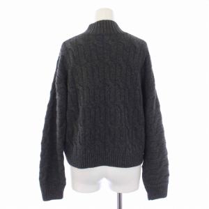 Theory 22AW SOFT WOOL CASH HIGH NK CABLE PO ニット セーター 長袖 Vネック カシミヤ S グレー