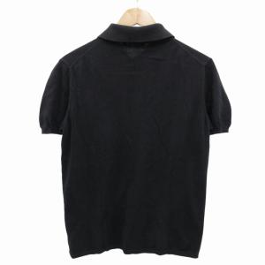 Cruciani ニットポロシャツ カットソー 半袖 46 S 黒 ブラック