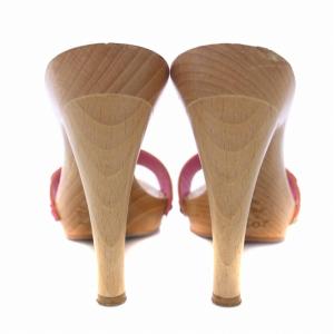 Christian Dior ミュール サンダル ハイヒール レザー 37 24?p ピンク