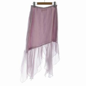 SEE BY CHLOE フレアスカート ミモレ ロング 変形 アシメ シアー シースルー 34 XS 紫 パープル /RO