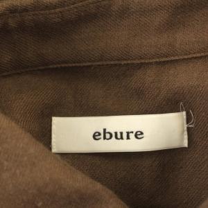 ebure シャツ ブラウス 長袖  ウール ポケット 36 S 茶 ブラウン