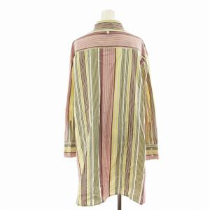 MAX&CO. シャツワンピース ミモレ ロング ストライプ 長袖 Iライン 44 M マルチカラー /NQ