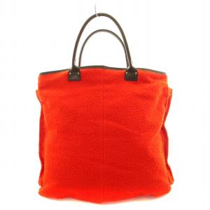 Felisi トートバッグ ハンド フェルト レザー オレンジ 茶 ブラウン 9237